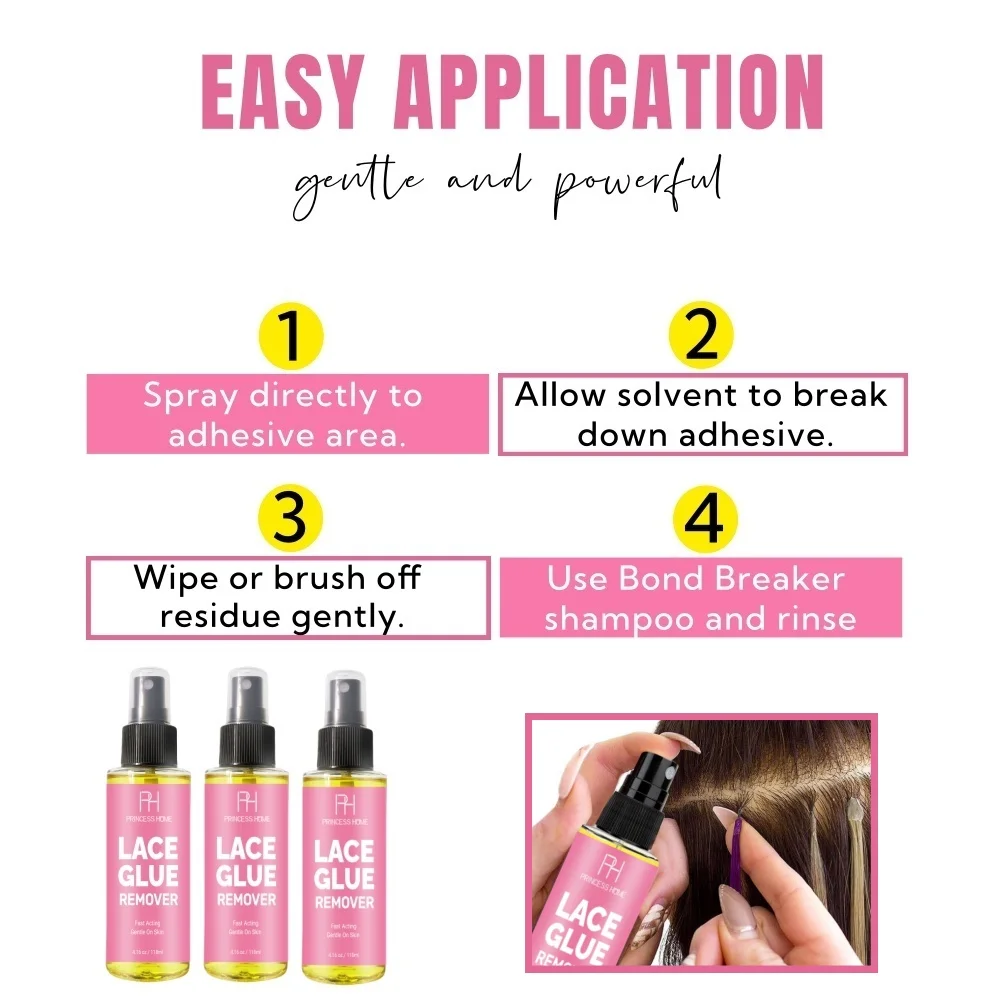 Perückenkleber-Entferner Rückstandsreiniger Shampoo Spitzenreiniger Schaum Rückstandsfreies Komplett-Entfernungsset für Lace-Front-Perücken Haarsysteme – Detail 12