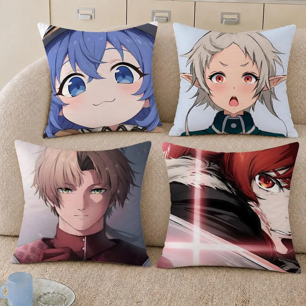 Anime Mushoku Tensei Rudeus Magic Cushion Cover Decorative Pillowcase Soft Short Plush Cozy Durable Sofa Home Decor Items Gift