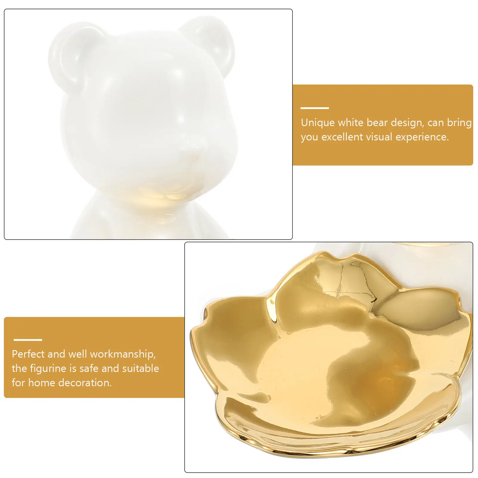 

Очаровательный керамический декор в форме медведя для хранения мелочей, из высококачественного материала, для прихожей, стола, рабочего стола, домашнего декора