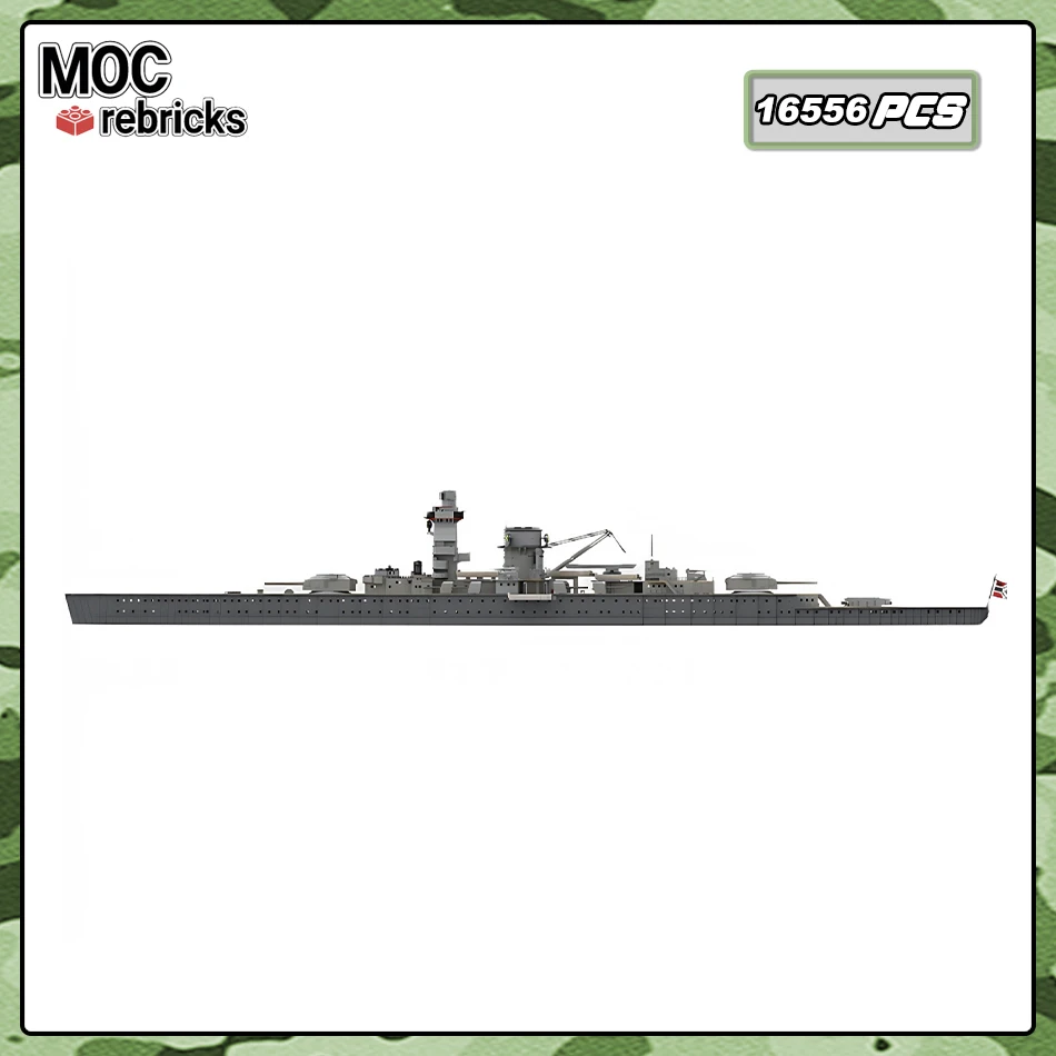 WWII Admiral Graf Spee Heavy Cruiser Model MOC Navy Advanced Technology Warship Building Blocks Assembly Bricks รวบรวมของเล่น