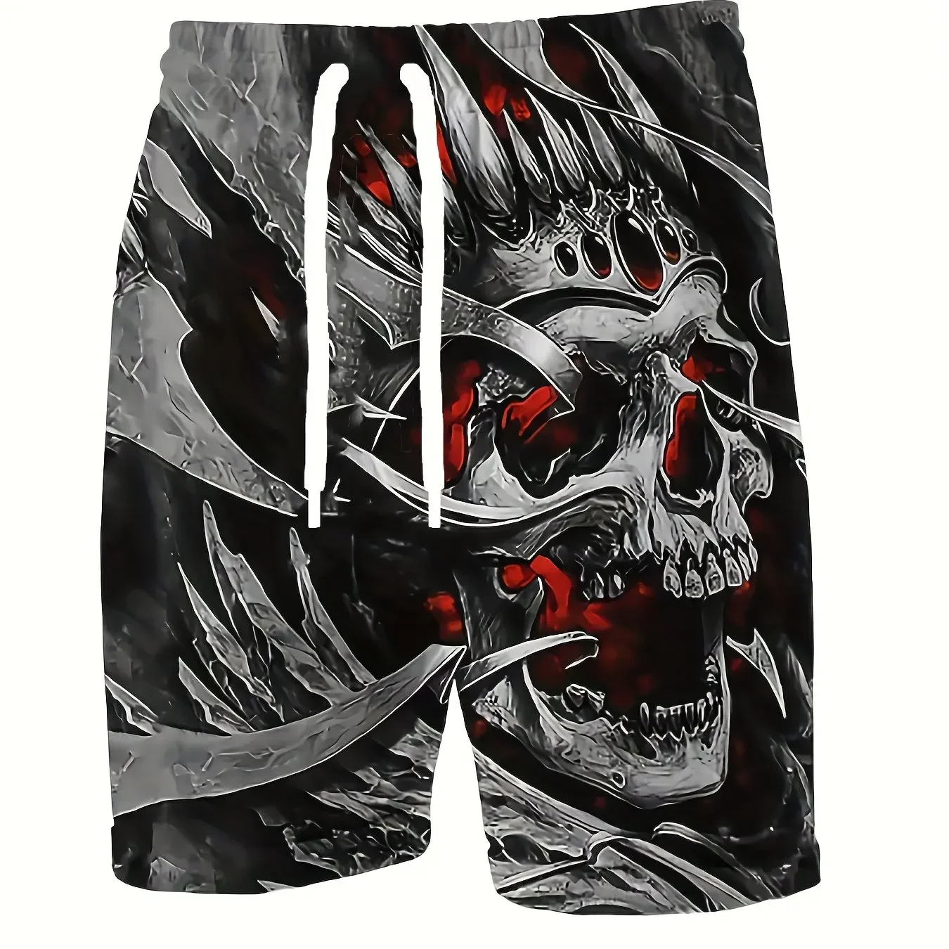 

Men's Skull 3D Pattern Comfy Shorts Oversized Casual Elastic Waist Drawstring Shorts for Summer Beach And Basketball Sport Short