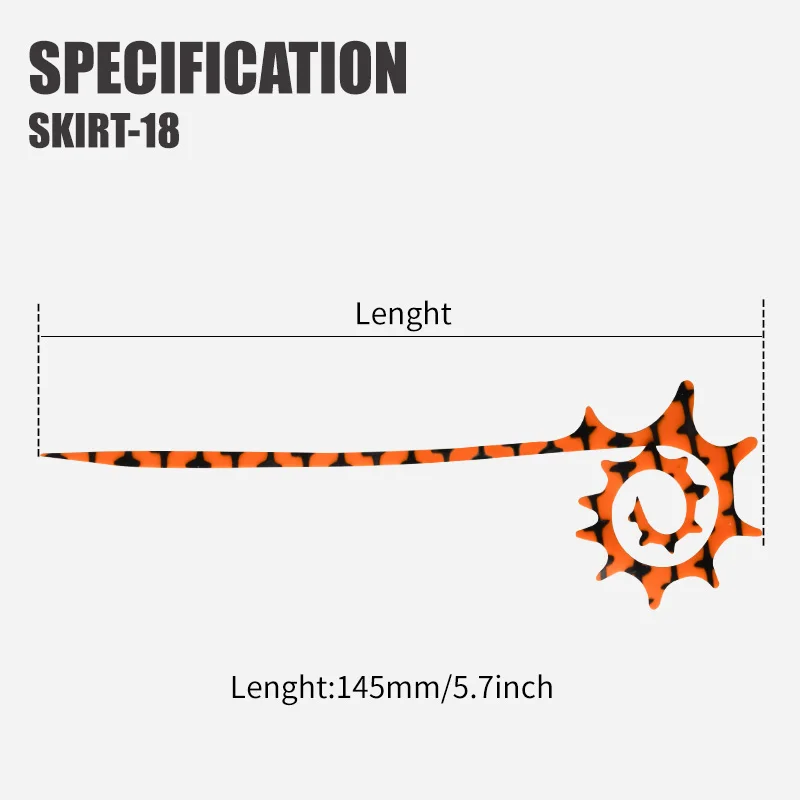 TEASER 5pcs SKIRT-18 145mm Silicone Rubber Skirt Trailer DIY Madai Jig Snapper Fishing Lure Soft Silicone Skirt Accessories view 2