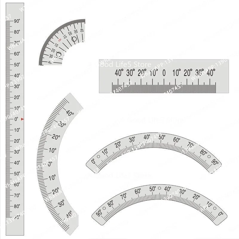 Applicable to stainless steel angle ruler aluminum alloy ruler arc ruler mechanical equipment semicircular indexing scale