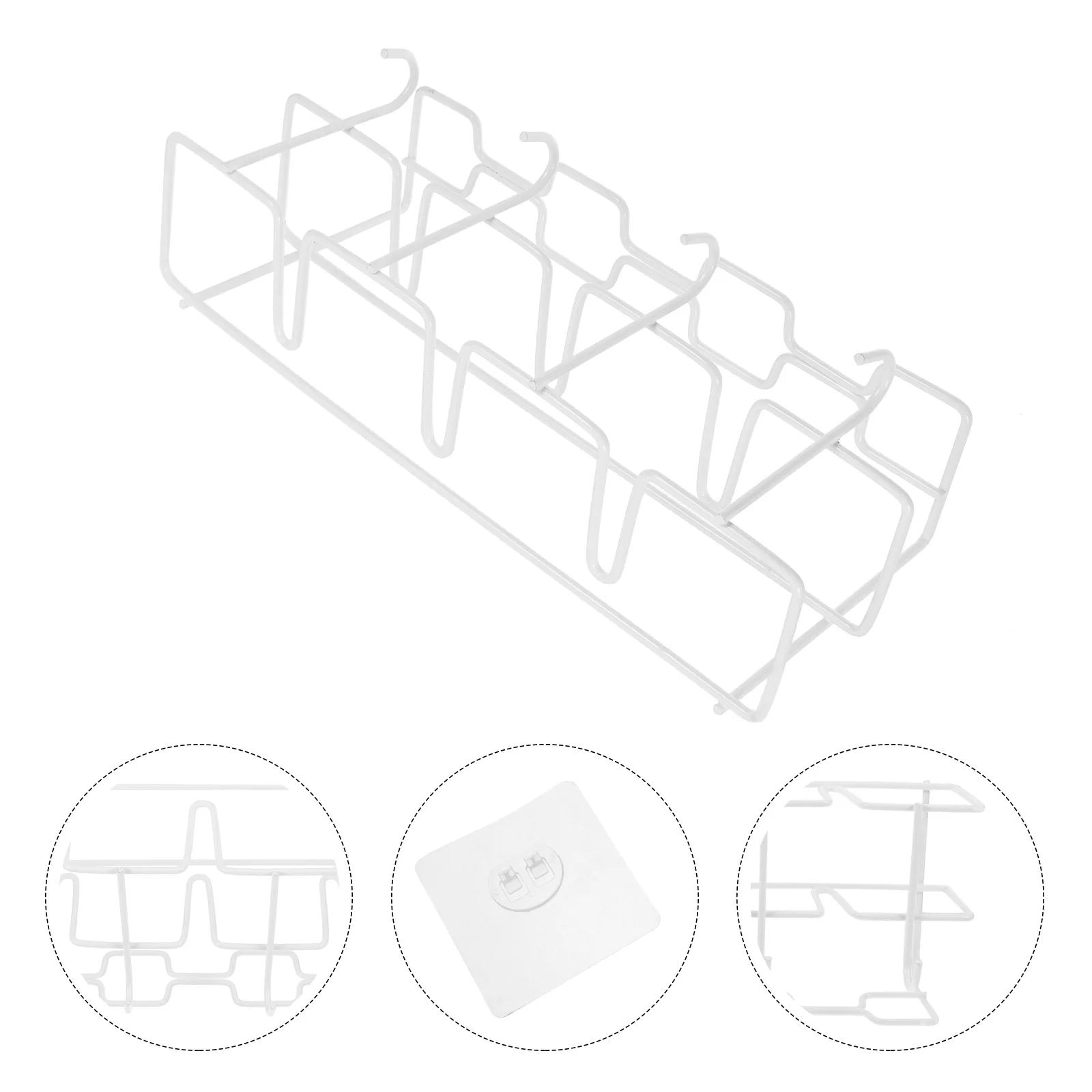 

4-Hooks Wall Stand Iron Storage Rack For Home Entryway Indoor Space Saving Wall-Mounted Umbrella Organizer Drain Holder