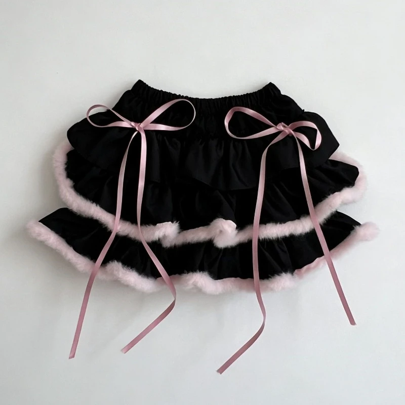 

Japanese Y2k Cute Ruffled Puff Skirt Punk Rock Subculture Preppy Style Casual New 2026 Women Kawaii Skirts