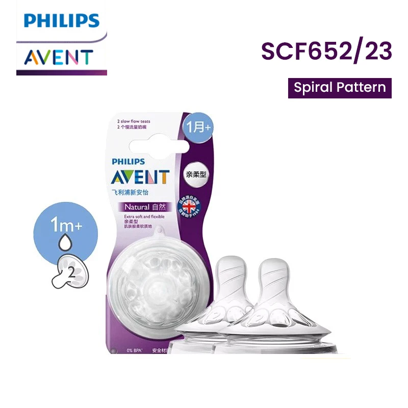 Philips Avent Baby Bottle Nipple 0-1 Months Circular Wide Caliber Baby Bottle Replacement Nipple Air Flex System 2  Pcs