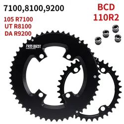 110 bcd Doppia Corona per Shimano 105 R7100 UT R8100 DA R9200 Bici Da Strada Rotonda 52 36T 53 39T 54 40T 50 34 48 35 46-33T 2X