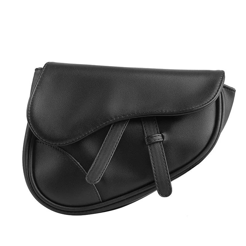 Men PU Male Breast Bag Casual Simple Saddle Bag Leather Shoulder Female Fanny Pack Personality Fashion Brand Crossbody Chest Bag