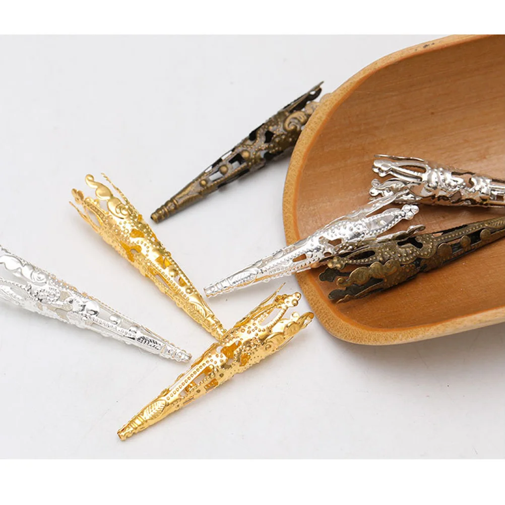 

100pcs Flower Bead Caps 5-Petal Iron Trumpet Holder For Diy Jewelry Making Craft Filigree Spacer Beads Color Jewelry