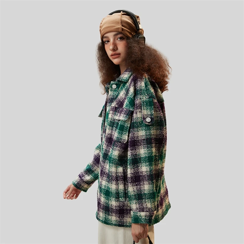 Women\'s Plaid Shirt Vintage Mens Designer Jacket Female Oversize for Women Rare 2023 Autumn Winter New In Woman External Clothes