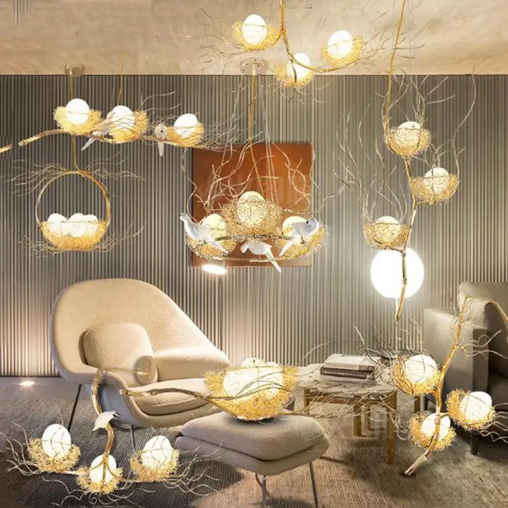 Nordic Creative Lighting Modern Tree Led Chandelier Minimalist Living Room Bar Dining Room Lighting Interior Decorative Lighting