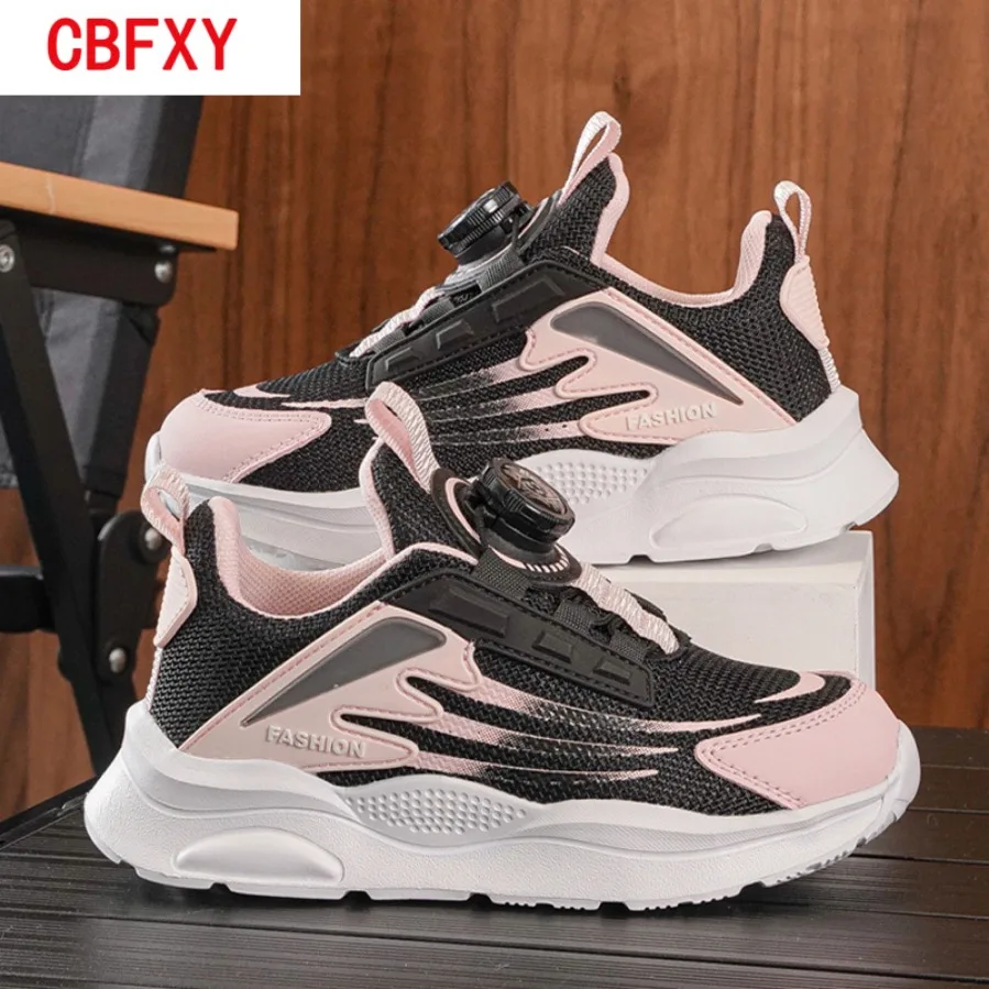 Children's Girls Mesh Breathable Sneakers Non-Slip Lightweight Casual Tennis Outdoor Comfortable Flat Walking Shoes Size 28-39