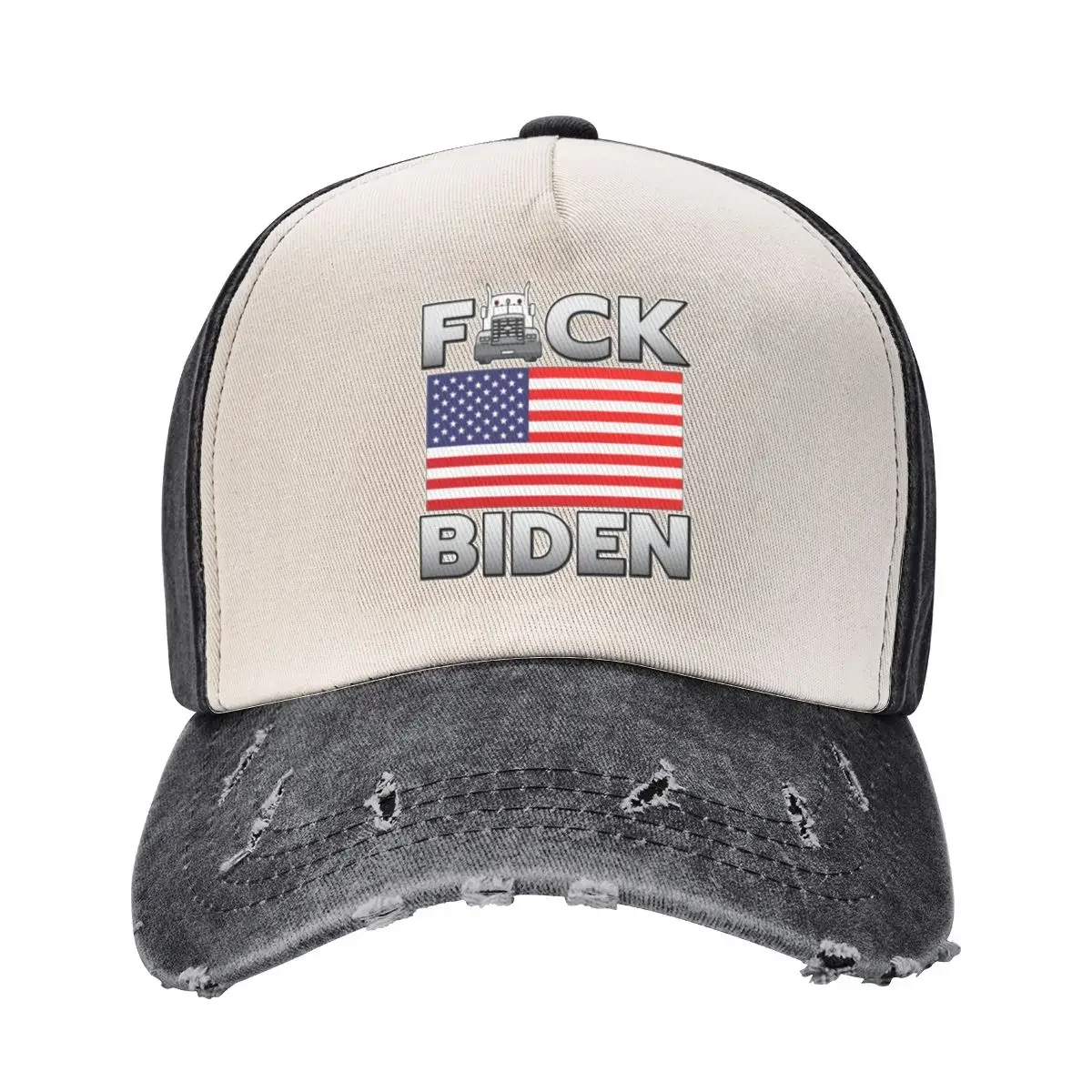 F-CK BIDENFREEDOM CONVOY - TRUCKERS FOR FREEDOM - USA FREEDOM CONVOY 2022 TRUCKERS GRAY LETTERS Baseball Cap