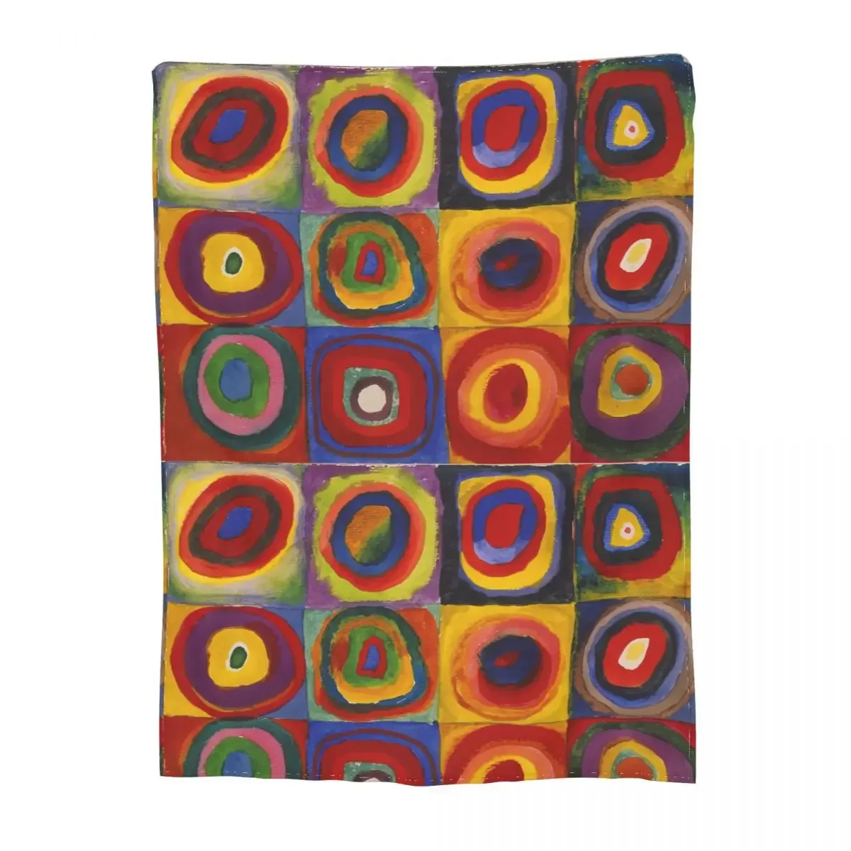 

Comfort Wassily Kandinsky Artwork Color Study Squares With Concentric Circles Blanket Merch Bedding Decorative Throw Blankets