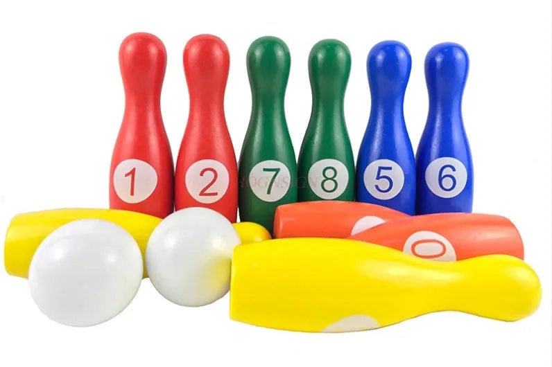 Children's bowling toys wooden set indoor and outdoor parent-child kindergarten game props