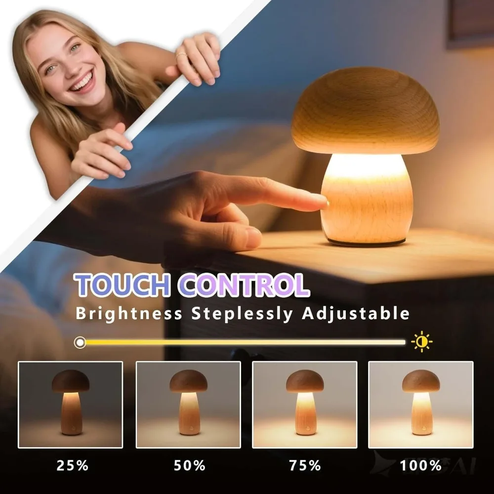 LED Night Light, Mushroom Cute Table Lamp, Cute Mushroom Light, Touch Switch Light, Decorative Mushroom Light, Mushroom LED Lamp