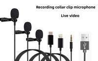 MC01 Portable 1.5m Wired Mini Microphone Type C For Phone PC Laptop Metal Clip-on Lavalier USB mic 3.5mm Condenser Microphone