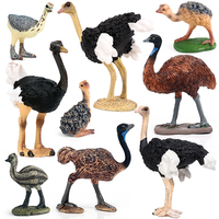 Oenux Garden Bird Figurines Common Ostrich Struthio Animals Model PVC Action Figures Collection Toys For Kids Birthday Gift