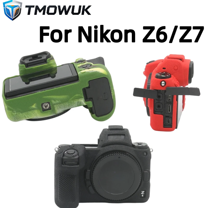 Silicone Camera Case Shockproof Soft Protective Cover Anti-Scratch Body Skin With Tempered Glass For Nikon Z6 Z7