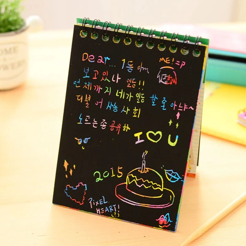 Children's Graffiti Scratch Notebook Interesting Funny Colorful Drawing Sctatch Note Spiral Notebook