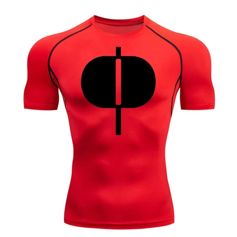 Graphic Short Sleeve Compression Shirts for Men Gym Workout Running Tshirts Sporty Quick Dry Tees Tops Baselayers RL0544