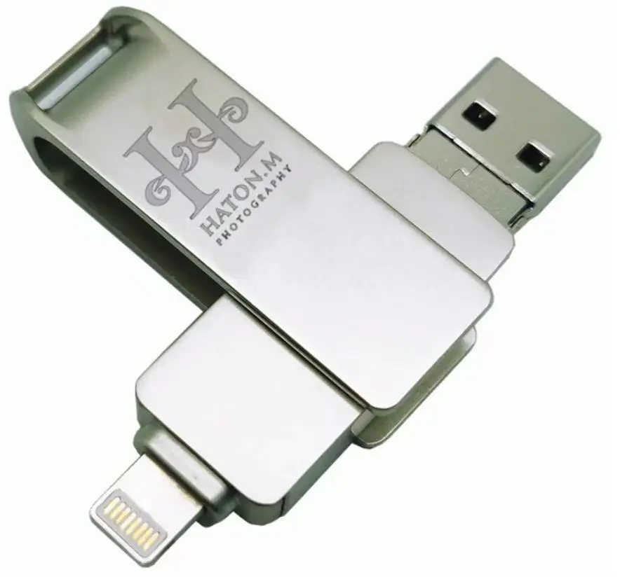 Пользовательский логотип Металлический OTG USB 32 ГБ и коробка (20 шт.) + Gold Crystal USB2.0 16 ГБ (20 шт.) + 8 ГБ Crystal USB2.0 (30 шт.) + коробка 10 шт.