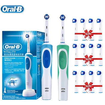 Oral B 전동 칫솔 성인 회전 깨끗한 치아 충전 칫솔 3D 미백 치아 구강 관리 브러시 브러시 헤드 증정