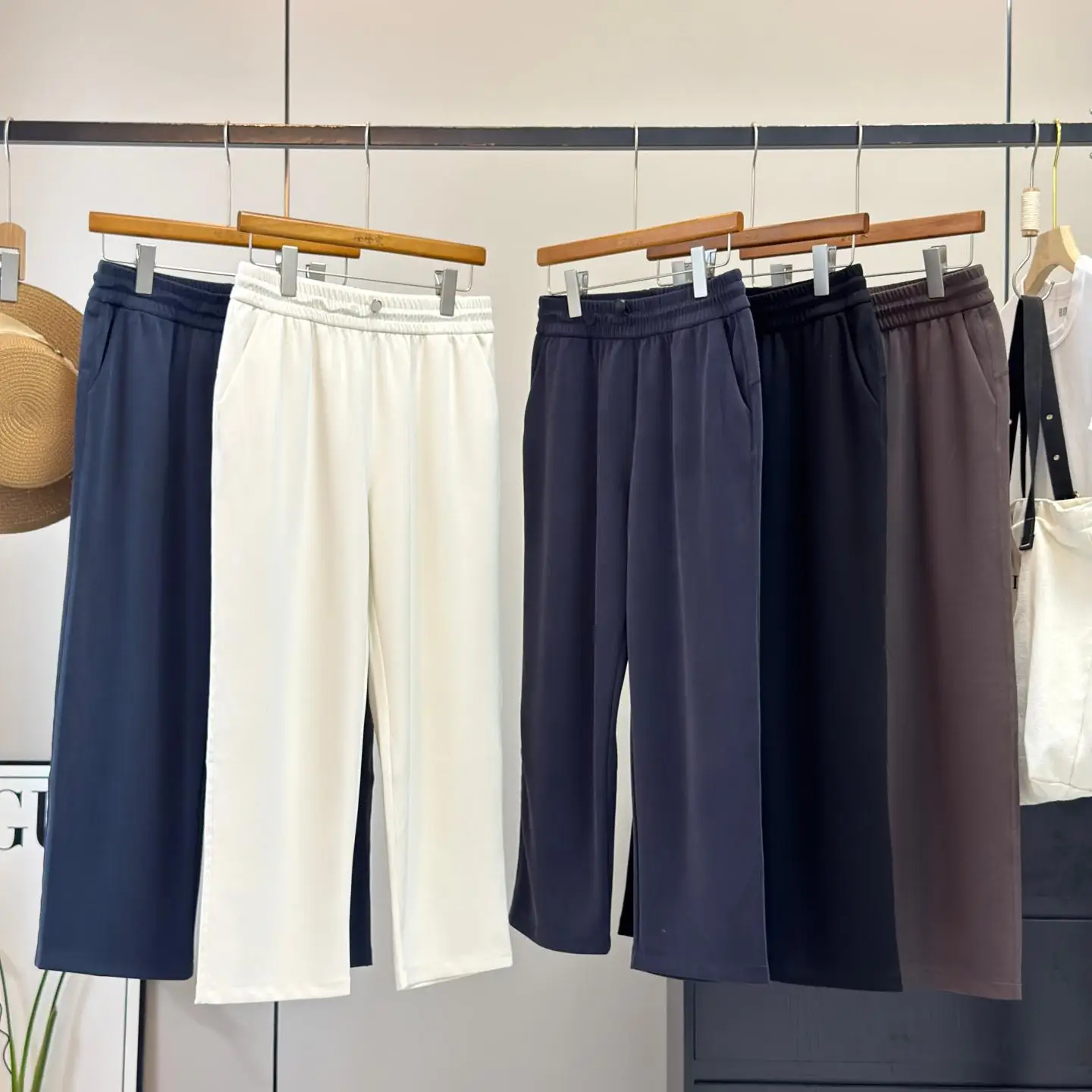 

Sporty Style Straight Leg Trousers Women's Premium Casual Pants Good Goods LU Thin Mixed Lenzing Fiber Narrow Fit