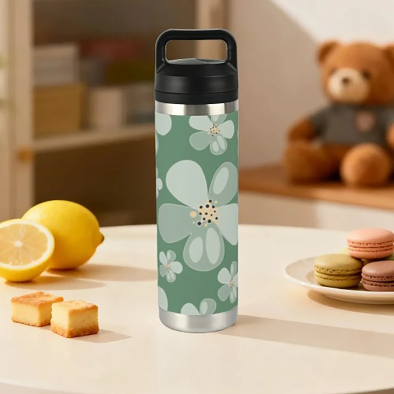 20Oz LOGO Custom Stainless Steel Water Bottle 600ml OEM Wholesale Print Image Sports Water Bottles Printing Picture Drinkware