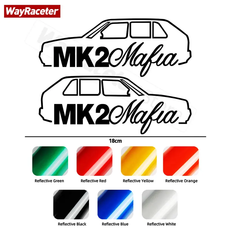 2 Pcs Door Side Fender Window Sticker Trunk Bumper Body Graphics Vinyl Decal For Volkswagen Golf 2 VW MK2 GTI Accessories