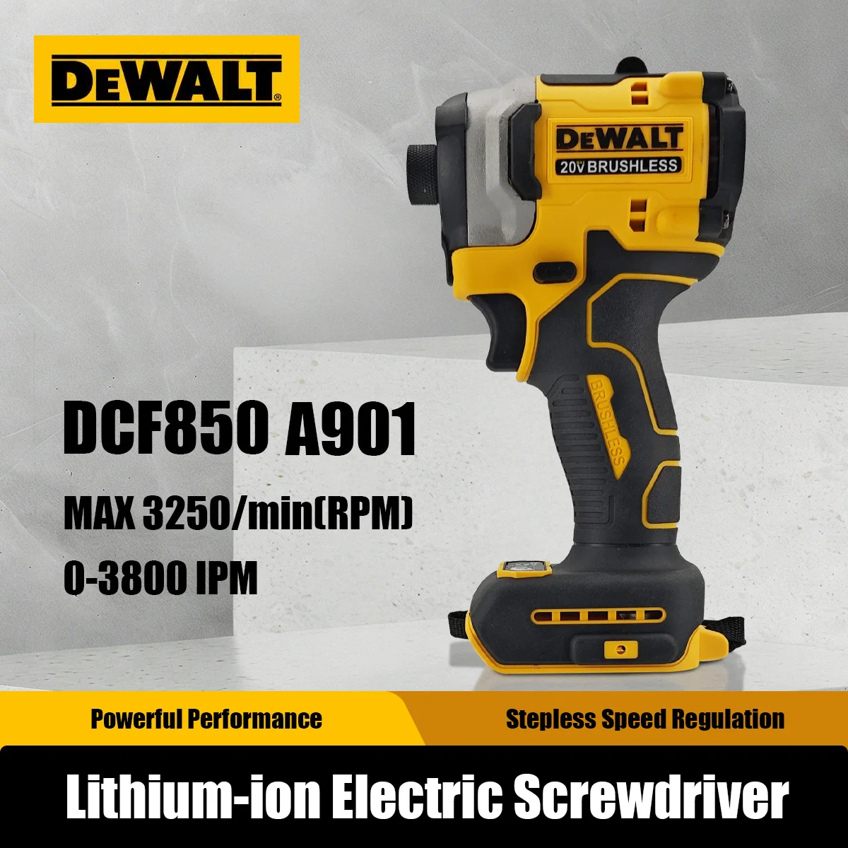 

Бесщеточная ударная дрель-шуруповерт DeWalt DCF850 с регулируемой скоростью и литиевой батареей для деревообработки, DIY и домашнего использования