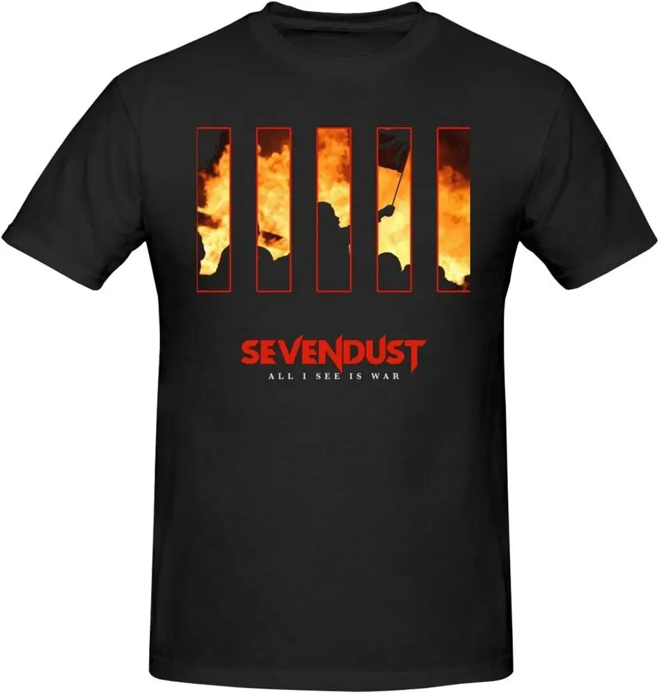 Sevendusts Men's Classic Cotton T-Shirt for  Graphic Shirts Tee Black Anime  T-shirts   Clothing Women Tees Y2K