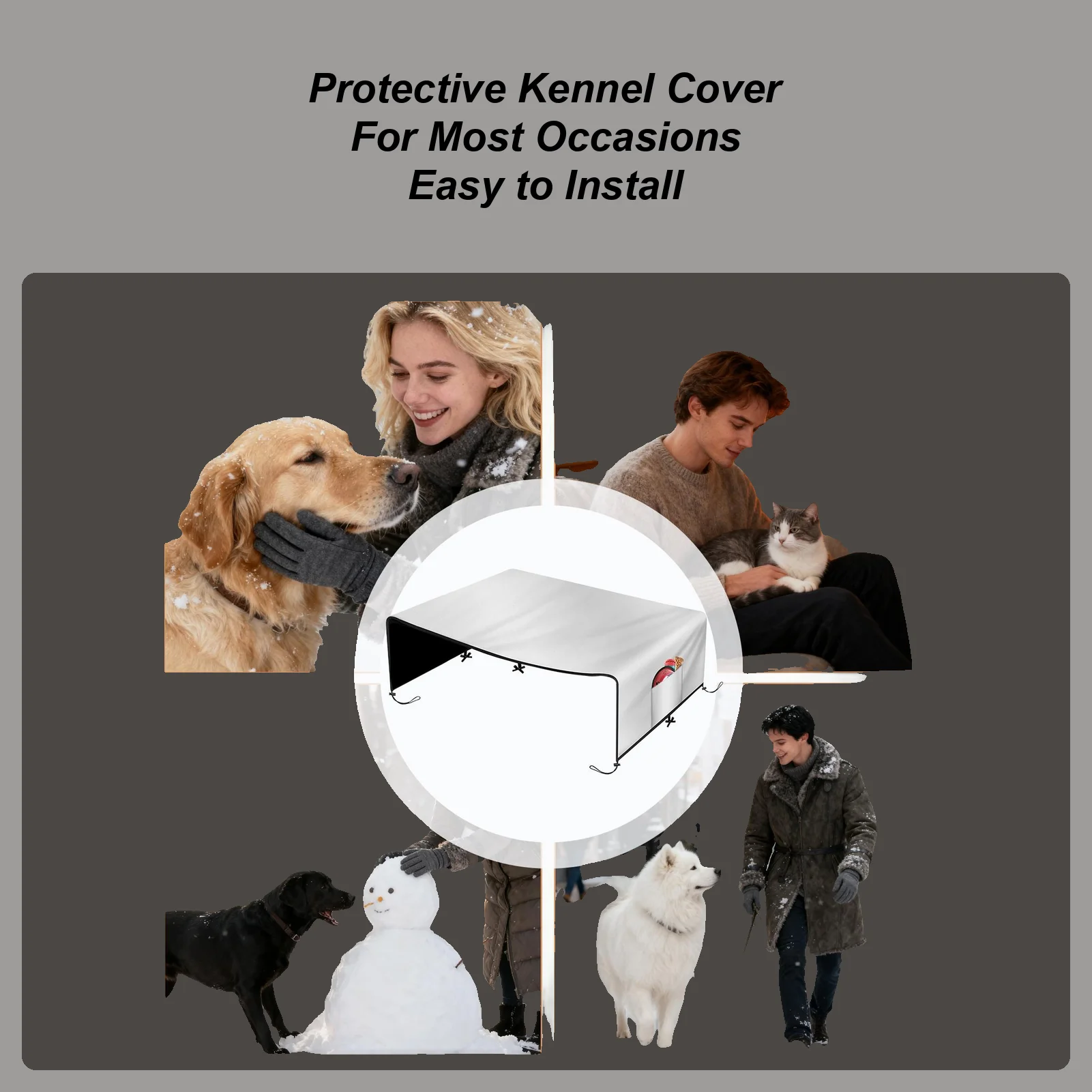 

Чехол для клетки для собак 210D Оксфорд, конфиденциальный козырек, солнцезащитный козырек, водонепроницаемый большой чехол для ящика для патио, пикника, кемпинга, заднего двора