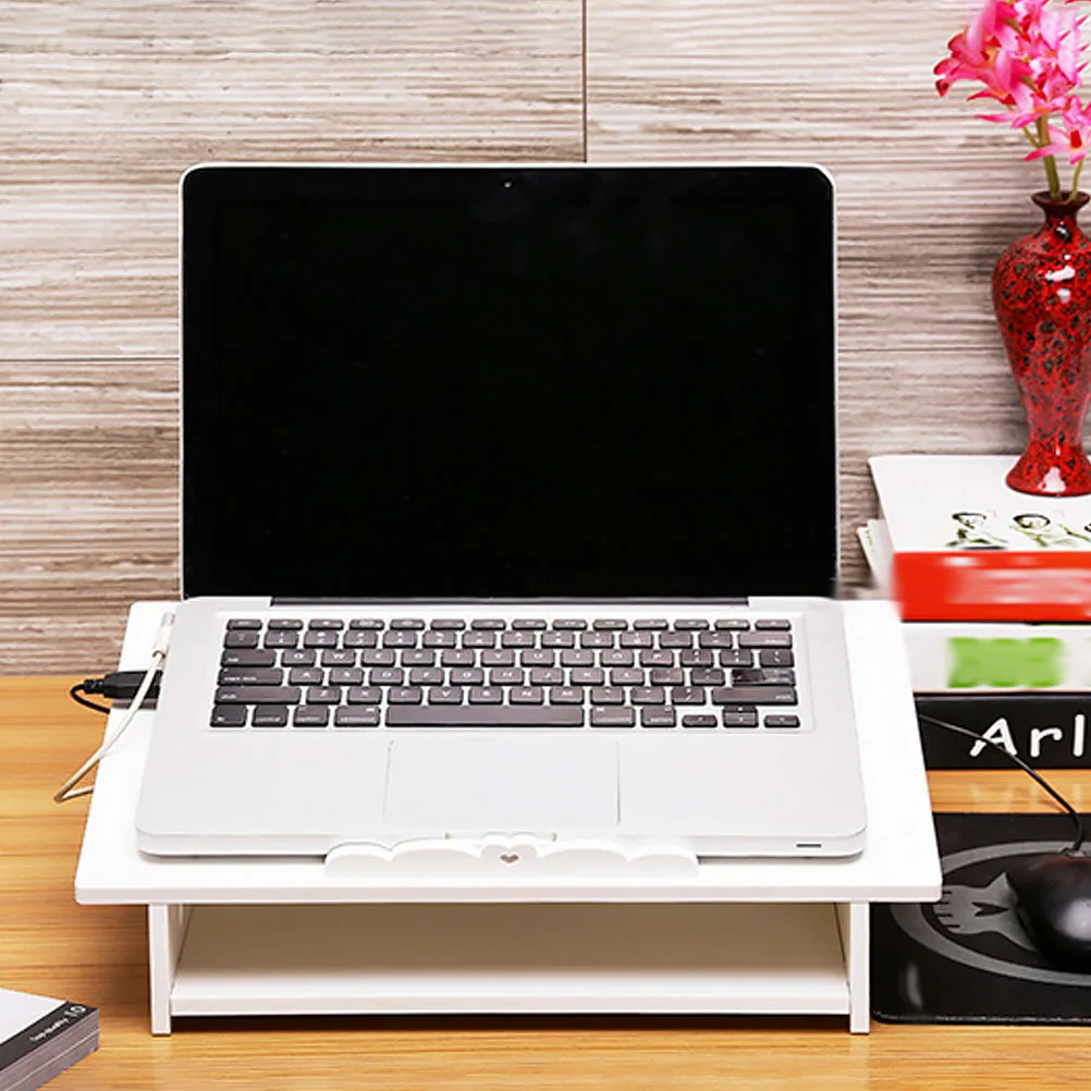 1 pc Laptop Stand Portable Computer Storage Rack White S For Home Office School Use Laptop Cooling Pad Elevated Holder Support