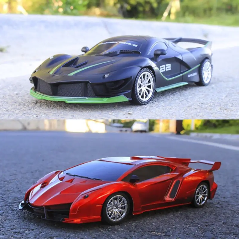 1/18 4 Channel Rc Racing Car with Led Lights Remote Control Drift Sports Car Toy for Boys Indoor Outdoor Play