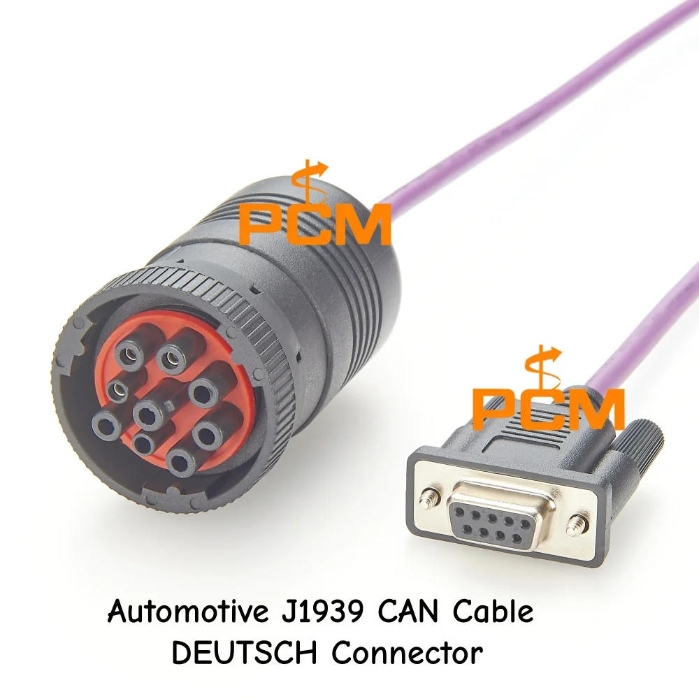 J1939 CAN abgeschirmtes Twisted-Pair-Kabel mit Typ-1-DEUTSCH-Stecker auf DB9 für Schwerlastfahrzeugdiagnose und CAN-Datenprotokollierung – Detail 1