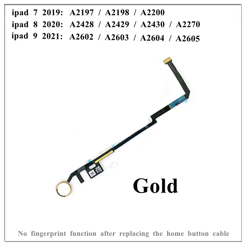 1Pcs Home Button Menu Key Flex Cable Bracket Rubber Gasket Assembly Replacement for iPad 7 2019 8 2020 9 9th 2021 10.2 Inch