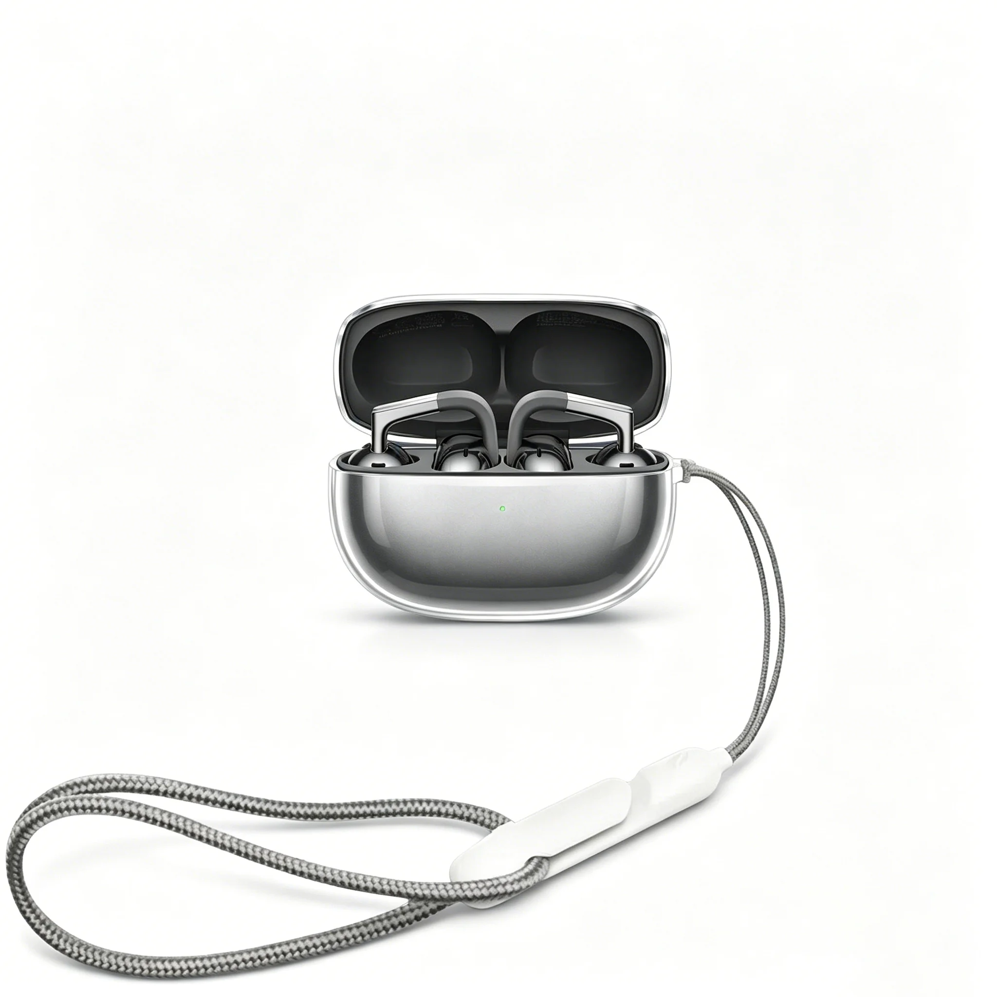 Transparente Hülle für Honor Earbuds Open-Ear Pro, stoßfeste Soft-Shell-Clip-on-Abdeckung, transparente geteilte Schutzhülle