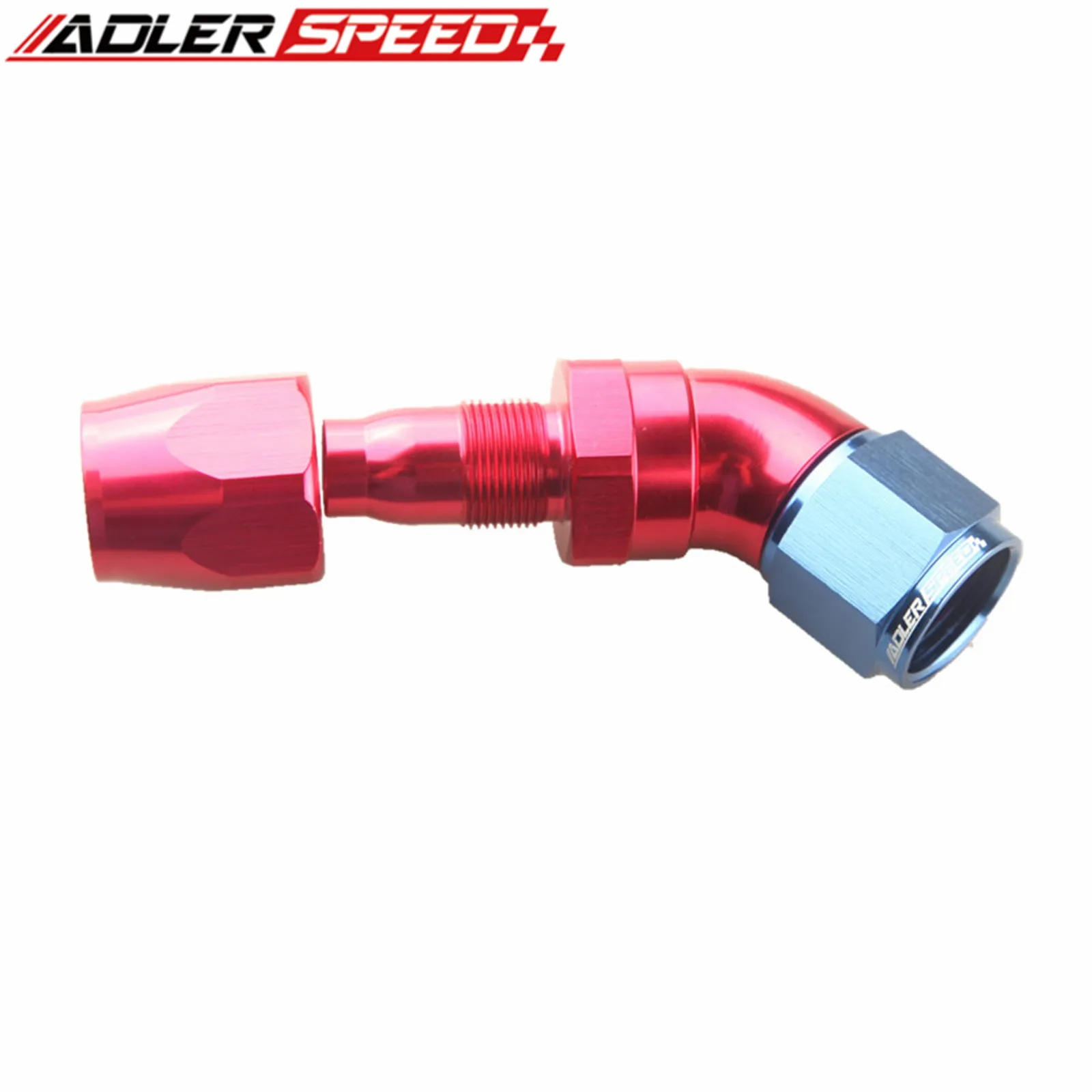 AN4 AN6 AN8 AN10 AN12 45 Degree Aluminum Full Flow Swivel Fitting Hose End Black,Red/Blue
