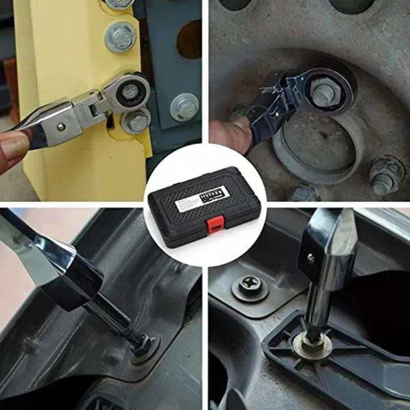 20Pcs/set Flex Head Ratchet Wrench Set 8mm-19mm Changeable Wrench Ratchets Screwdriver Household Multifunctional Hardware Tools