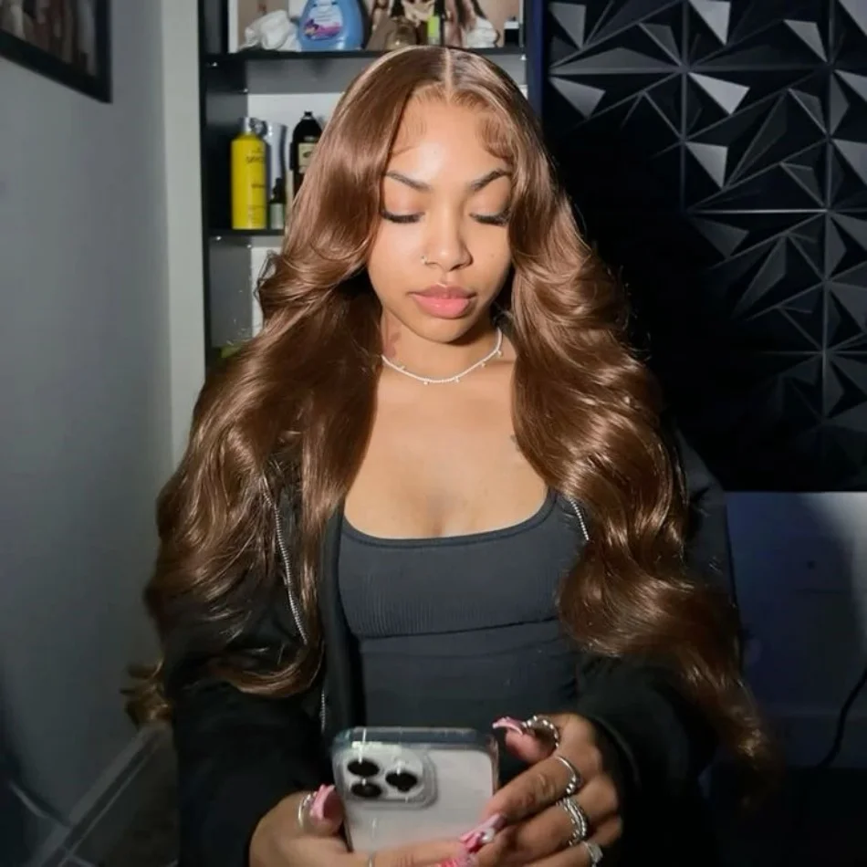 

Парик из натуральных волос 13x6 HD Lace Frontal, шоколадно-коричневый, с волнистым укладом, 13x4, 30-36 дюймов, бразильский, с предварительно вычесанной линией роста, для женщин
