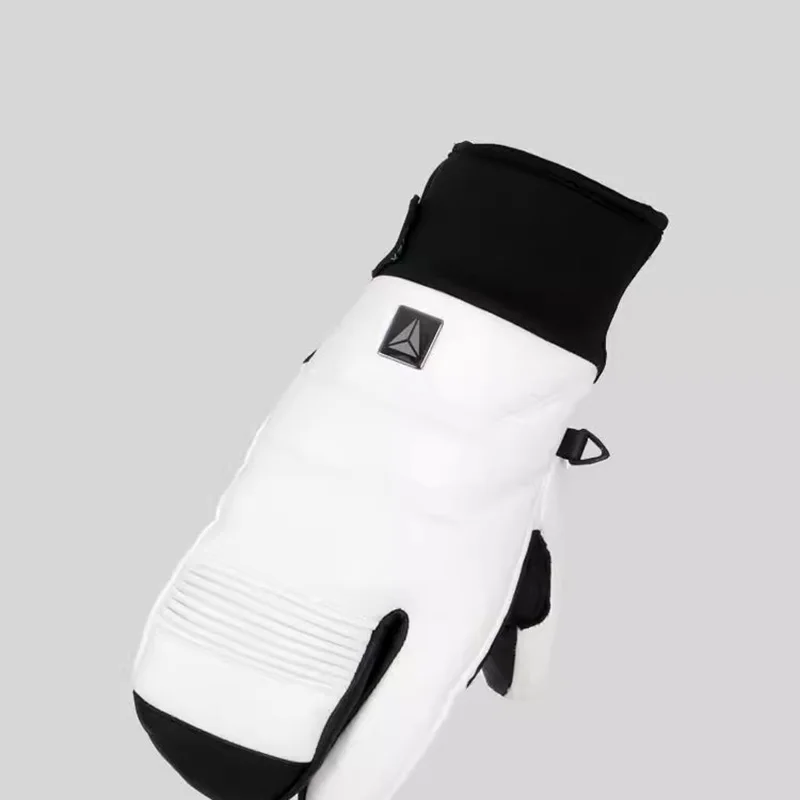 LTVT 2025 3-Finger Ski Mittens Genuine Leather Waterproof Gloves with GORE-TEX & Primaloft Warm Winter Snowboard Mittens