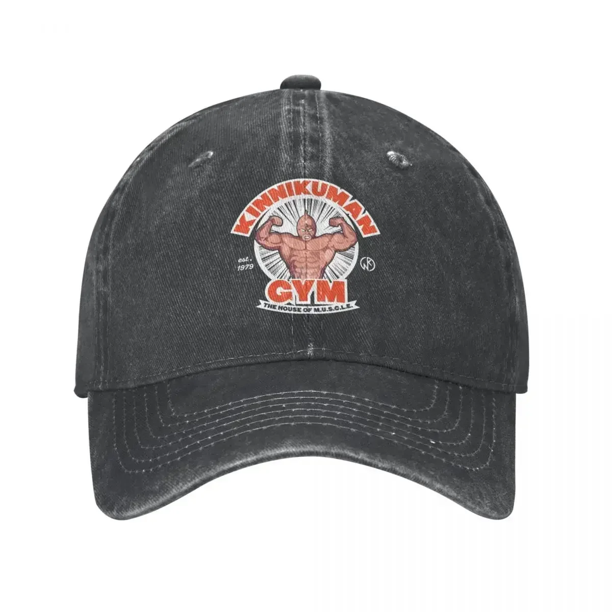 New Vintage Kinnikuman Gym Baseball Cap Men Women Distressed Denim Headwear Muscle Man Outdoor Summer Caps Hat