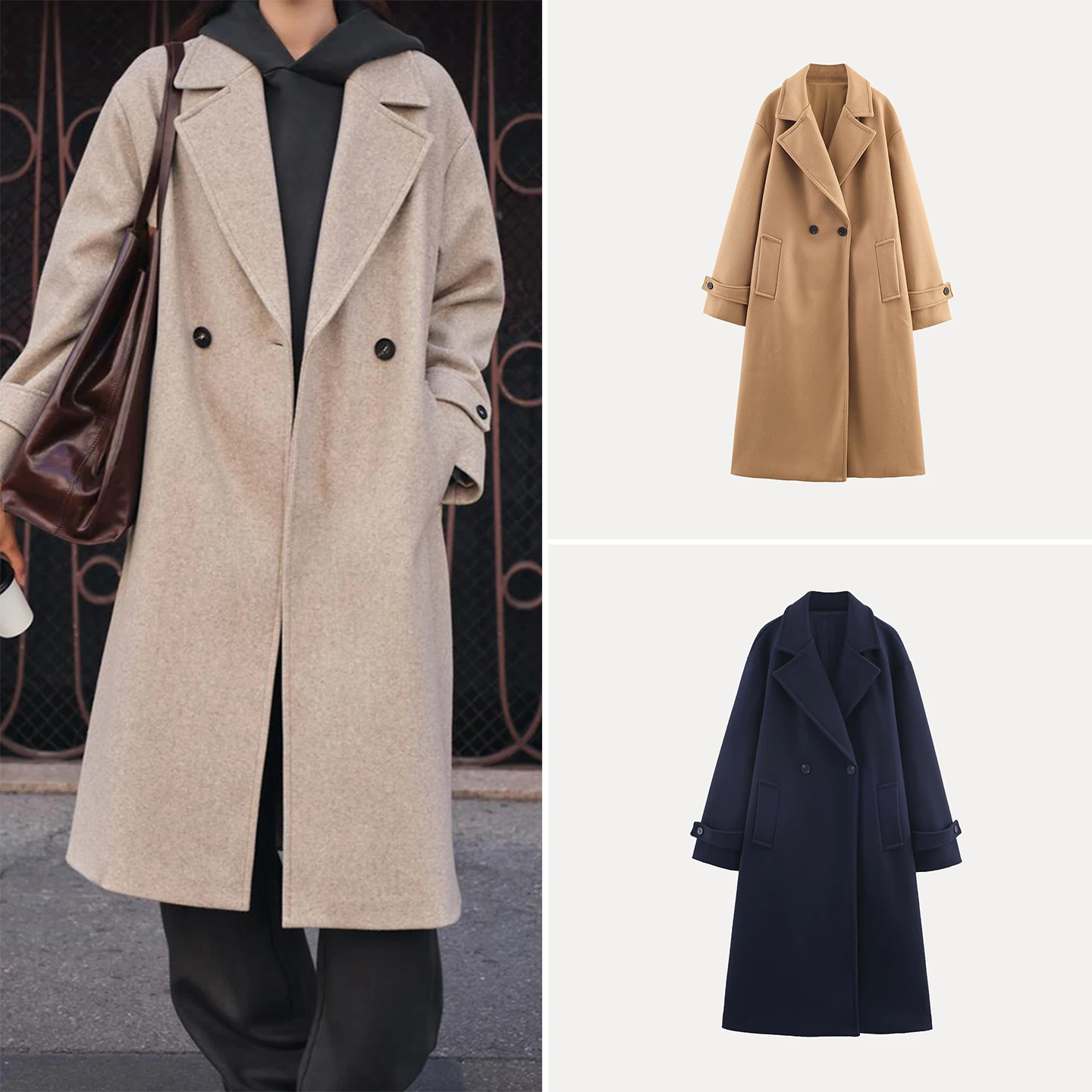 

Faionable Casual Woolen Long Coat Women's Autumn 2025 New Sle Versatile Wide Fit Ele Commute Straight Tube Model
