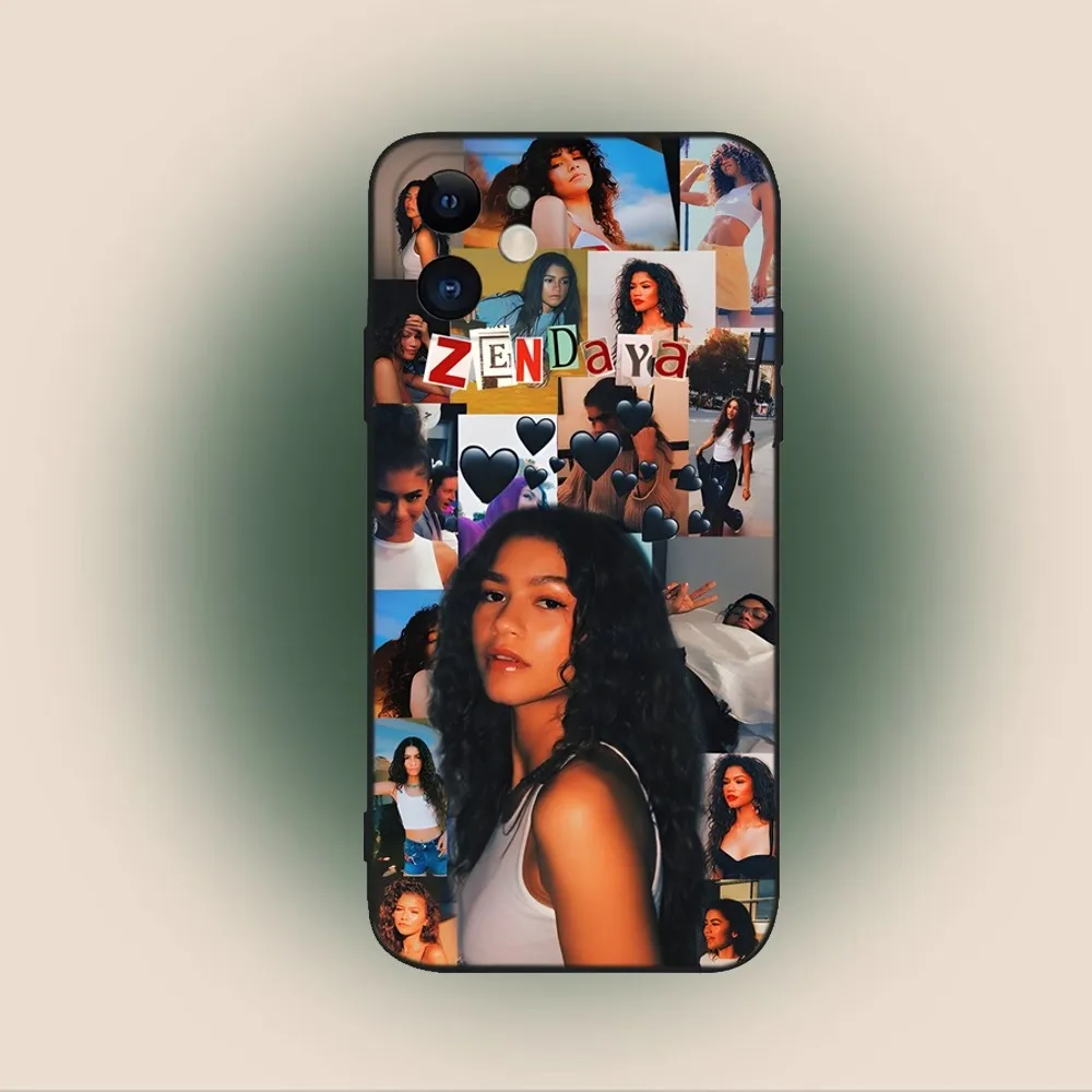 Z-Zendaya Phone Case For iPhone 15,14,13,12,11,Plus,Pro Max,XS,X,XR,SE,Mini,8,7 Soft Silicone Black Cover