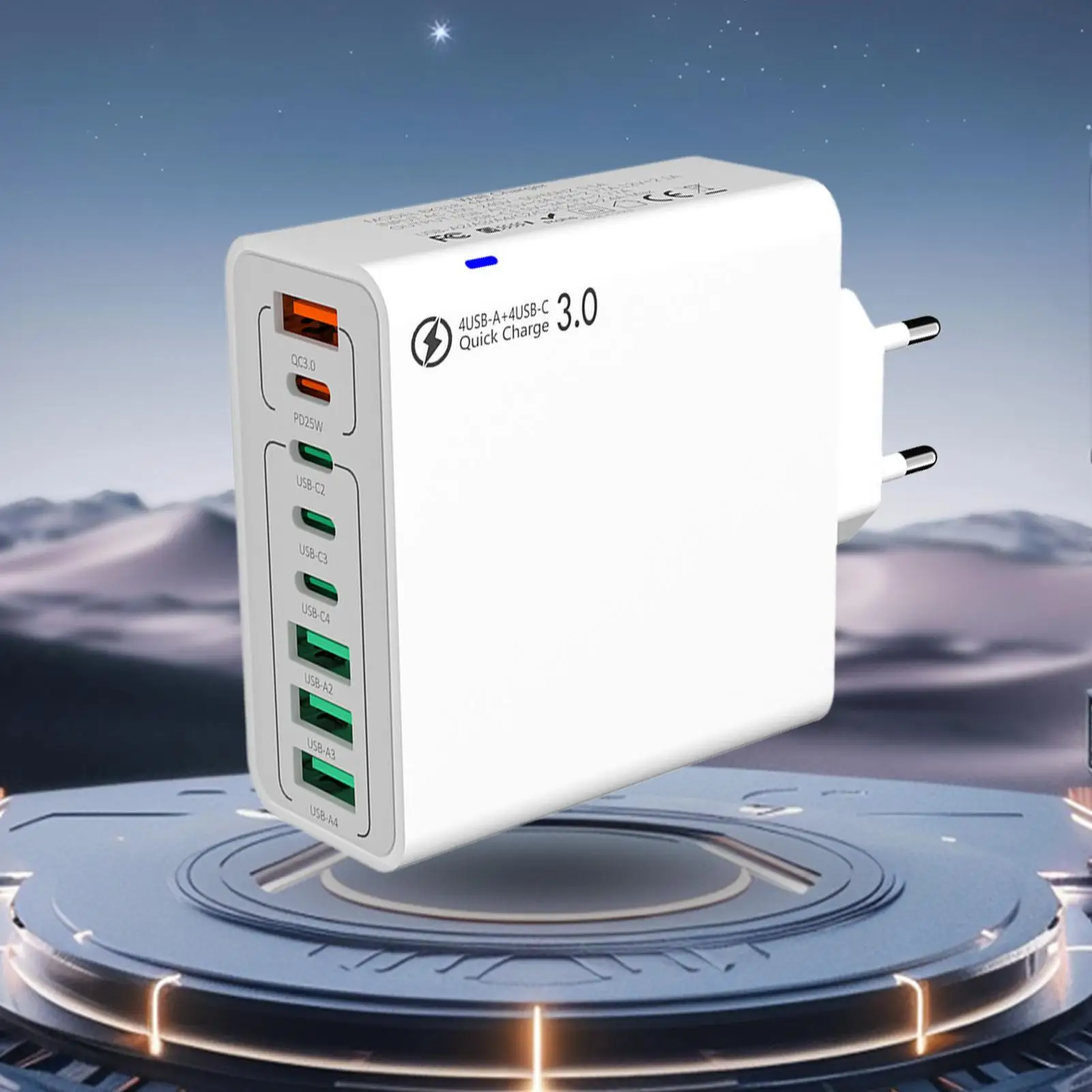 USB C Charger Block Cell Phone Charger 120W Multi-Port Fast Charging Device For Smartwatch Phone Computer Travel