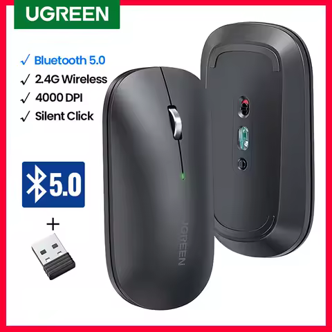 【NEW】UGREEN Mouse Wireless Bluetooth 5.0 2.4G Dual Mode Mouse 4000DPI Silent Mice For MacBook PC Tablet Laptop Mouse