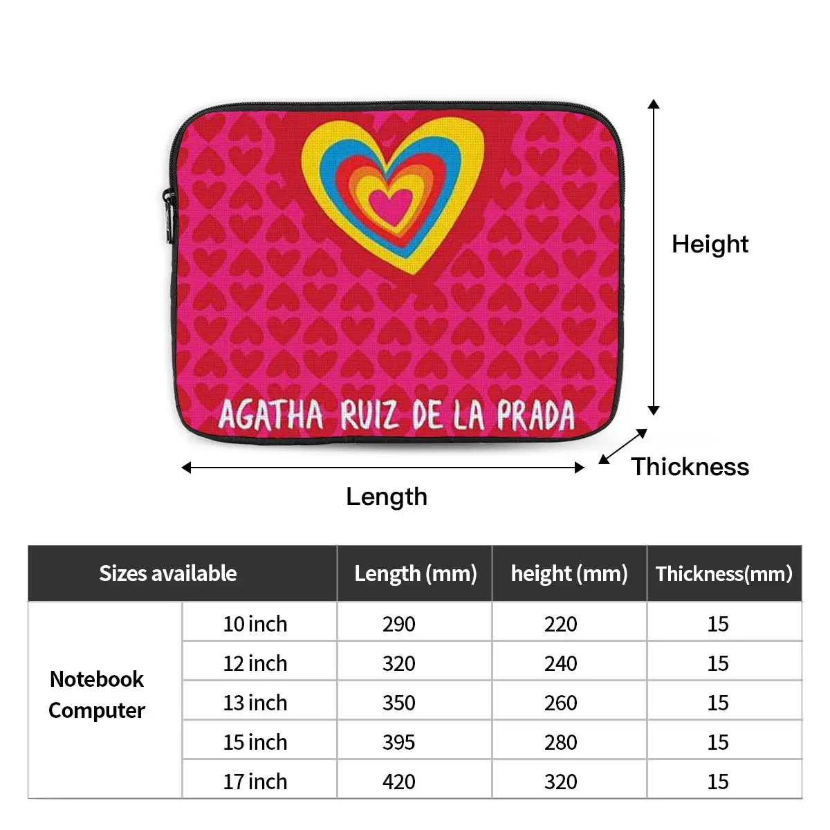 Agatha Ruiz-De La-Prada Pattern 1 Notebook Laptop Bag  10 12 13 15 17 Inch For Macbook Air Pro Tablet Shockproof Case Bag