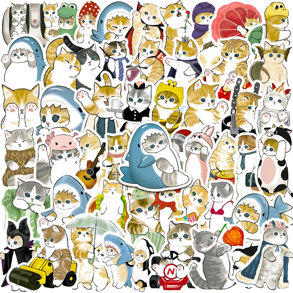 

10/30/50/100pcs Cute Cat Cartoon Graffiti Stickers Kawaii Animal Kid Decals Toys DIY Motorcycle Laptop Guitar Decoration Sticker