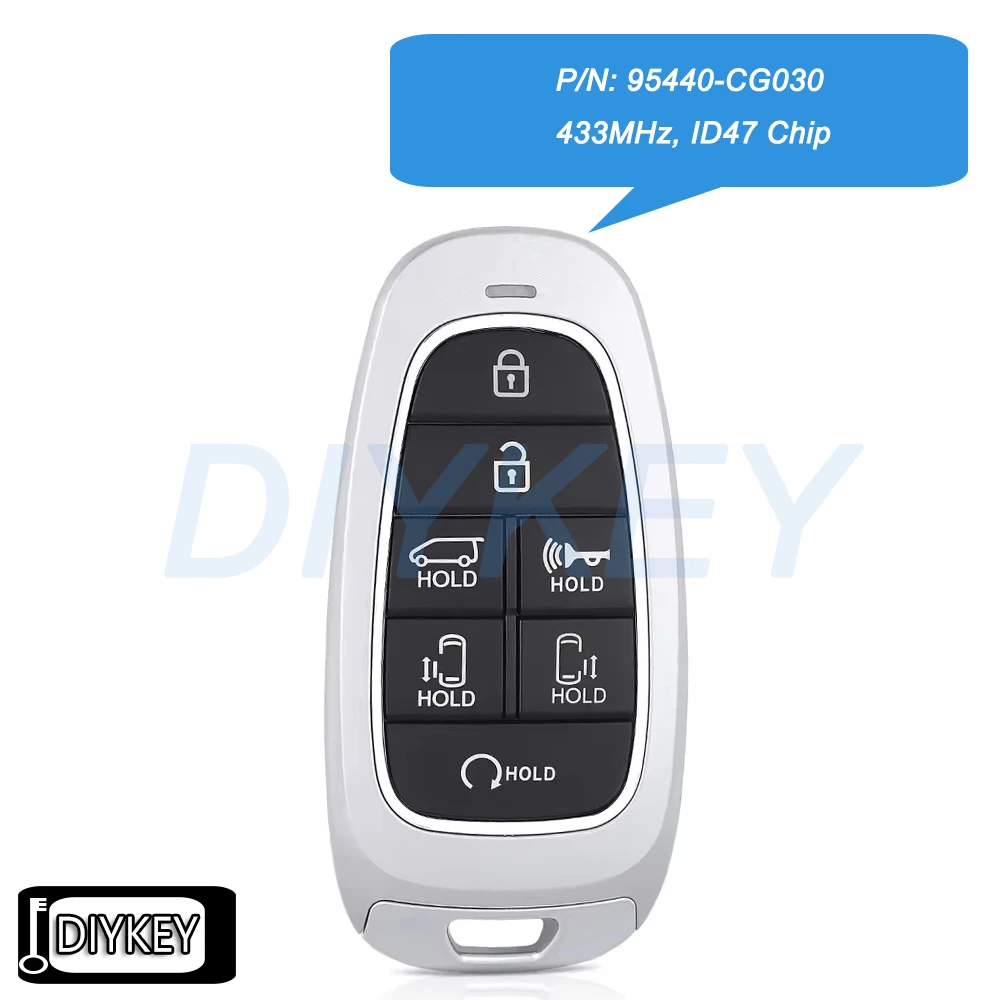 

7 кнопок Keyless Go Smart Remote Автомобильный брелок 433 МГц ID47 Чип для Hyundai Staria 2021 2022 Артикул: 95440-CG030 FCC ID: FOB-4F28